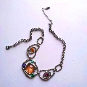 Women's Embellished Costume Jewelery Necklace w/Center Detail